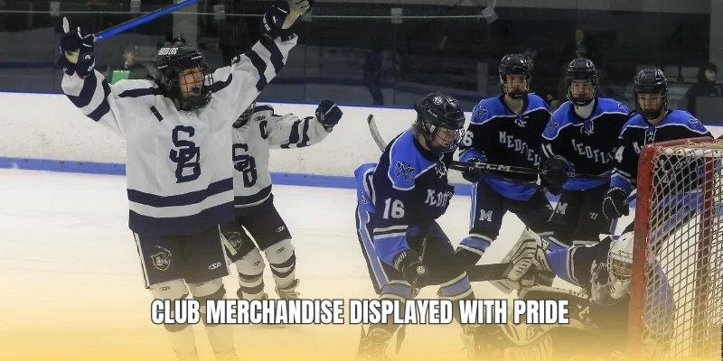 Club merchandise displayed with pride