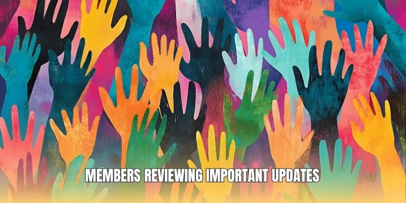 Members reviewing important updates