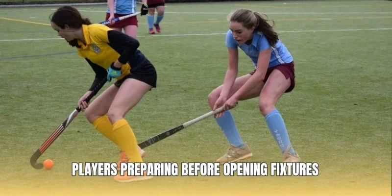 Players preparing before opening fixtures